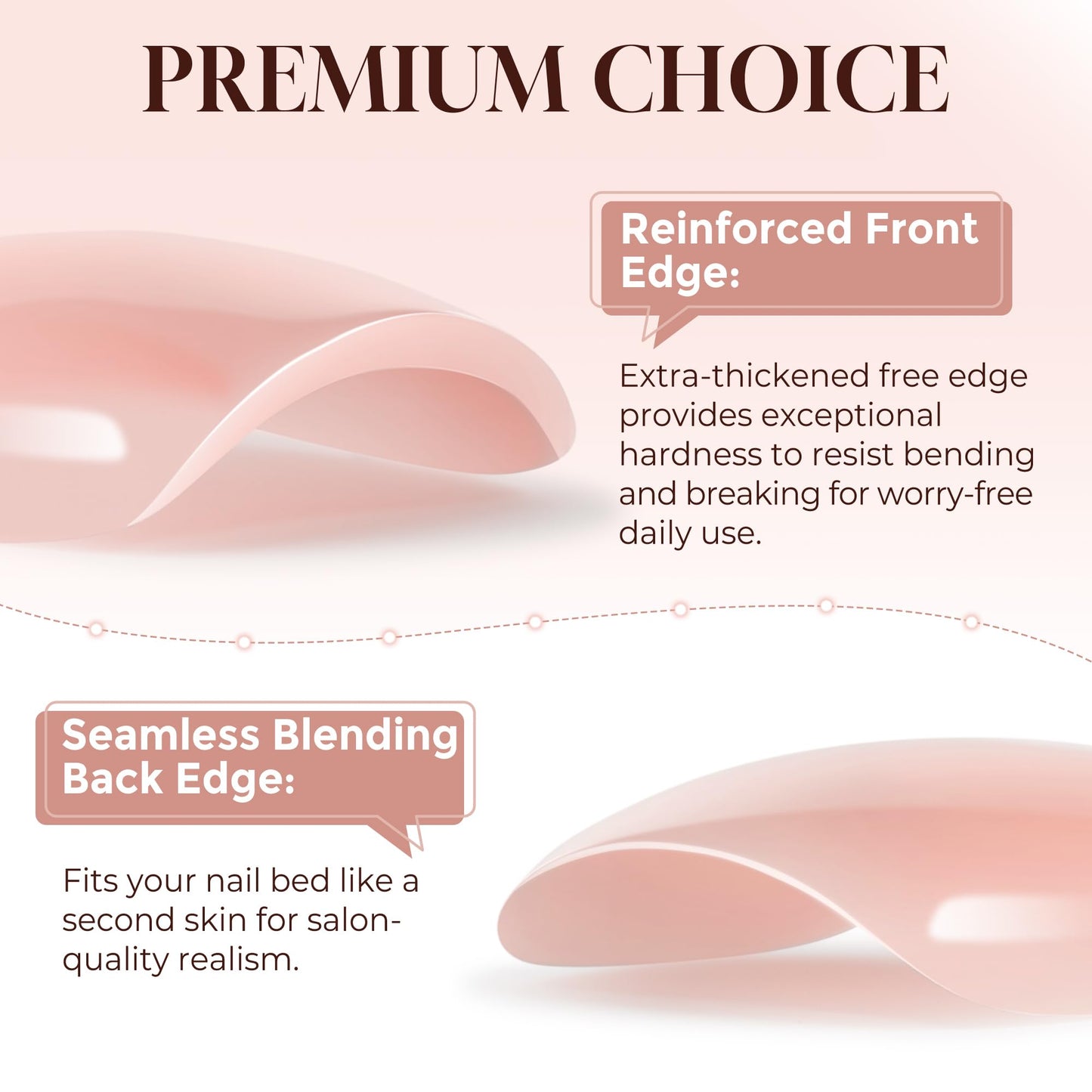 UNA GELLA Chrome Nude Press On Nails: Short Square Soft Gel Press Ons Kit with Nail Tips Glue on Nails, 16 Sizes - 32 Reusable Chrome Holographic Fake Nails Kit, Nude Pink