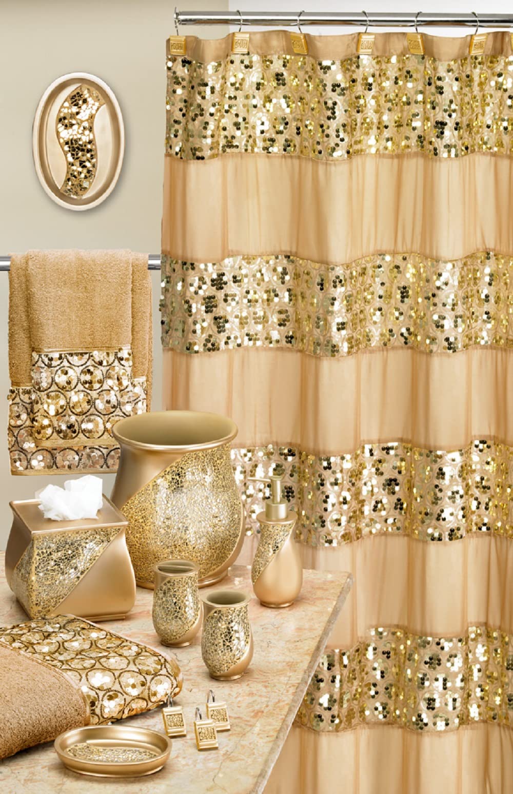 Popular Bath Champagne Sinatra, Shower Curtain