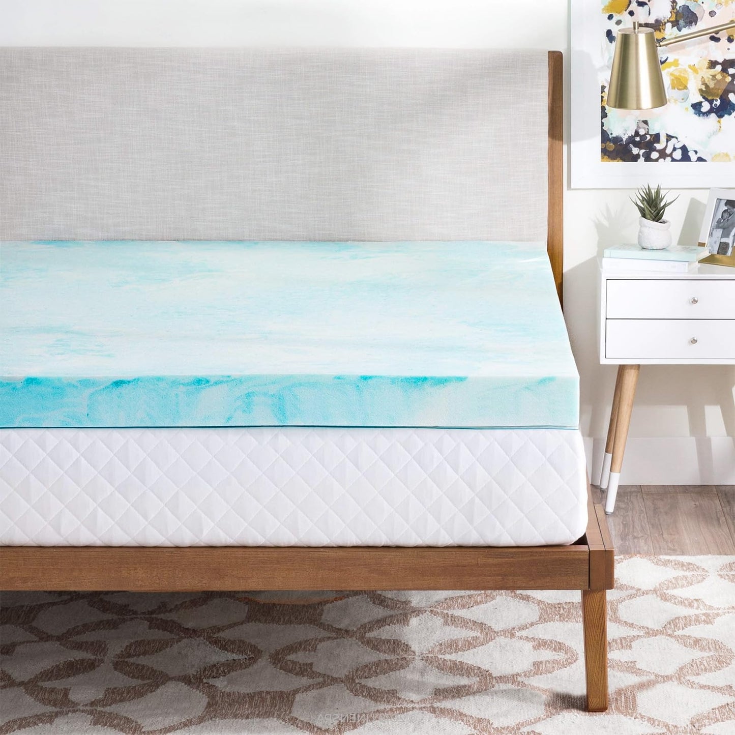 OLIXIS 3 Inch Queen Size Gel Infused Memory Foam Mattress Topper, a Soft Breathable Cooling Bed Pad, a Comfortable Bed Mattress Overlay for Bedroom, RV, Camper and Sleeper Sofa, CertiPUR-US Certified