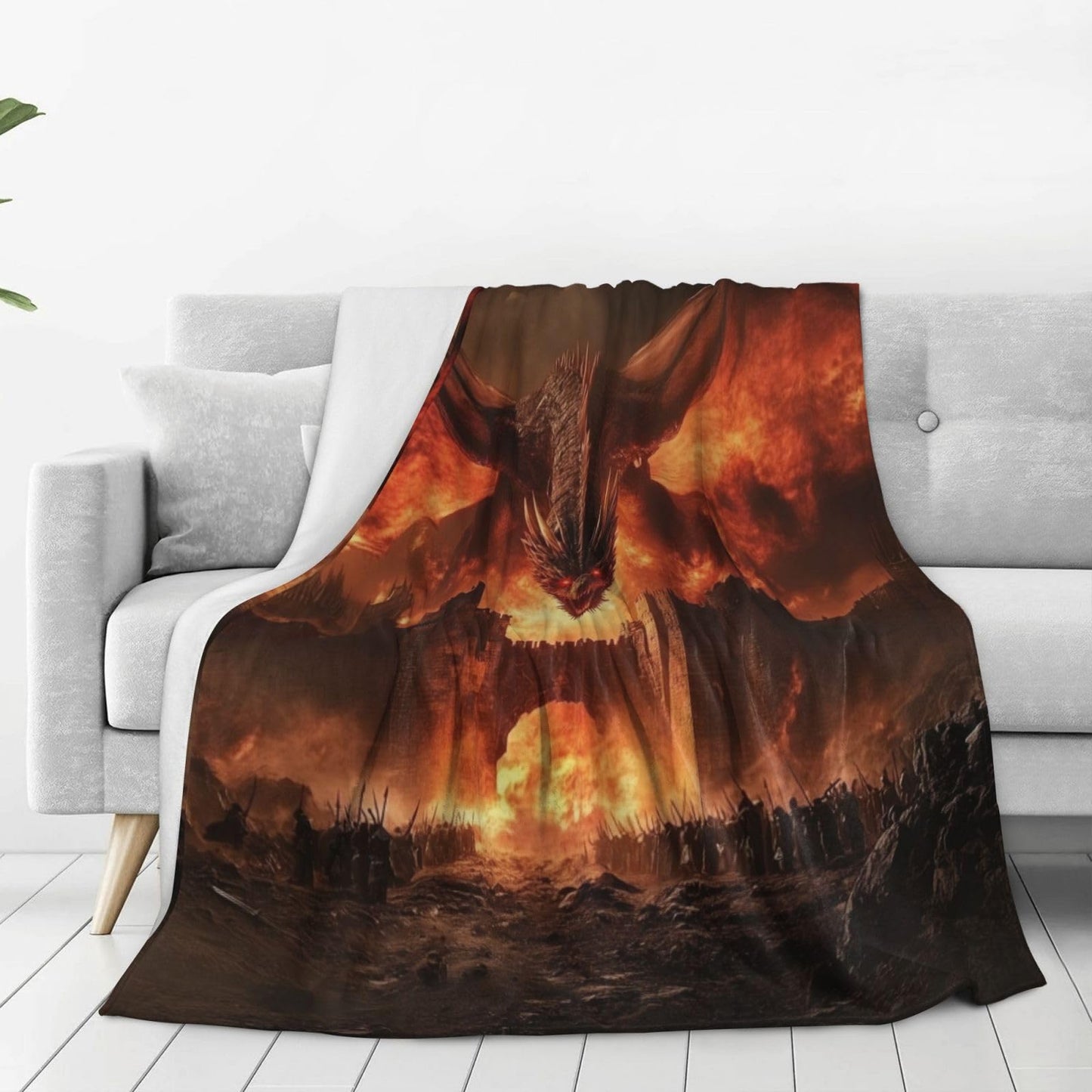 Dragon Blanket Gifts for Kids Adults Boys Girls Lightweight Soft Flannel Throw Blankets Cozy for Dragon Lovers Living Room Sofa Couch Bed Room All Season Decor 50x60in