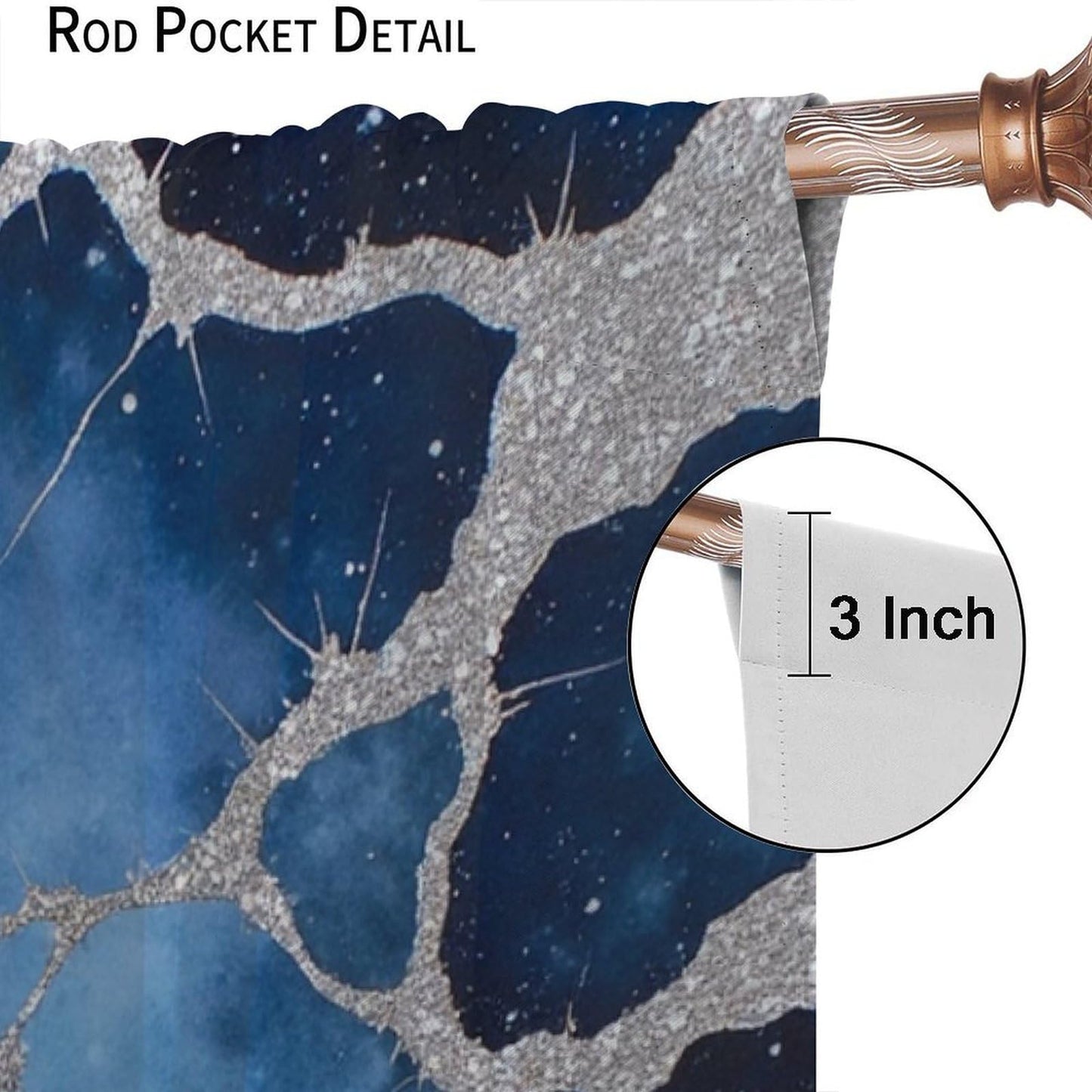 Abstract Marble Silver Line Crack Blackout Curtain, Mystical Neural Network Pattern Curtain Rod Pocket Thermal Insulated Window Drapes for Bedroom Living Room Decor, 21W x 45L Per Panel, 2 Panels