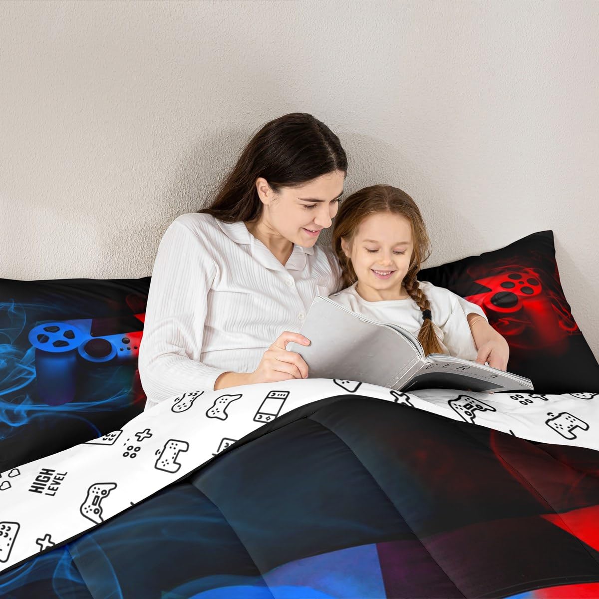 Erosebridal Gamer Bedding Set, Full Comforter Set for Boys, 3PC, Multi 10, Game Controller Design, All Seasons