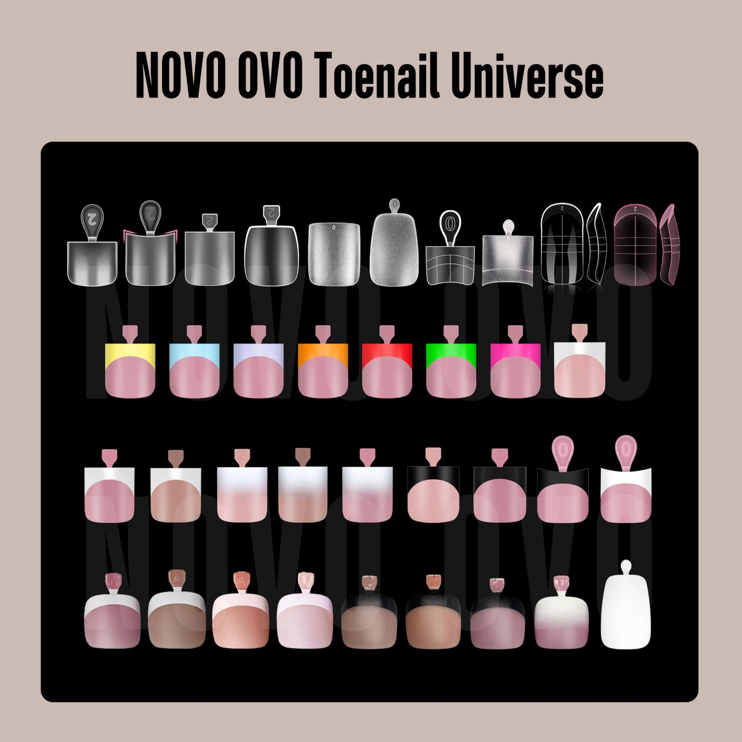 NOVO OVO Fake Toe Nail Tips, Soft Gel Toenail Extension, Half Cover Prefiled Square Clear Double Matte C Curve Longtoes Claw for Pedicure Acrylic Press on for Salon, Toenails x 15 Sizes 240 Pcs in Box