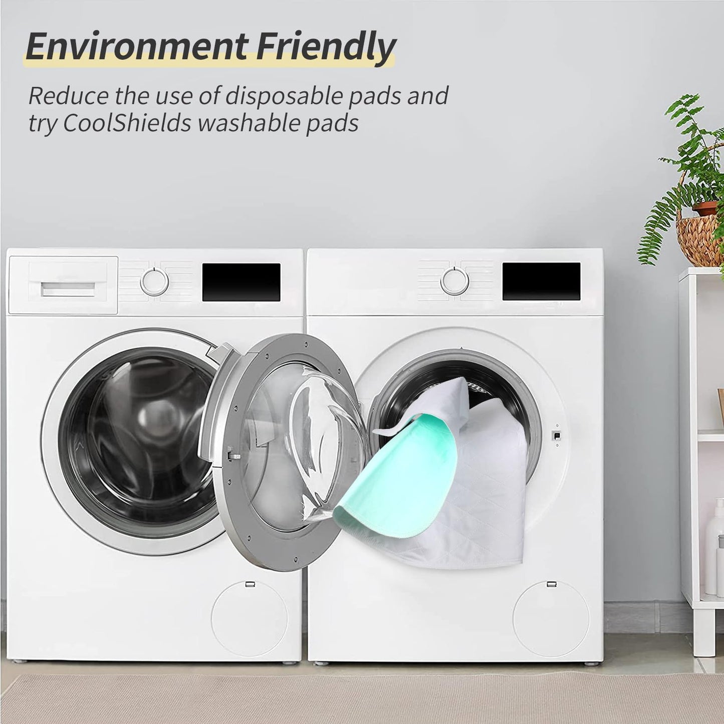 CoolShields Waterproof Bed Pads Incontinence Washable Reusable Bedwetting Mattress Protector Pad for Kids, Adults, Elderly, and Pets 34'' x 52'' (1 Pack)