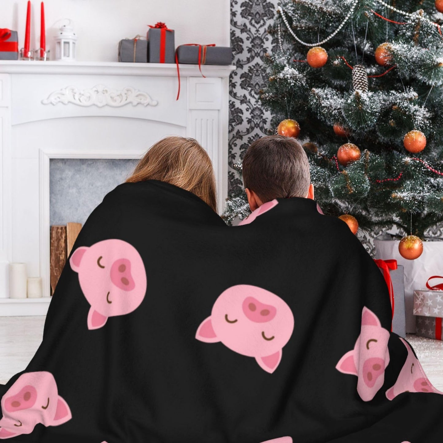 SARA NELL Pink Pig Blanket,Cute Cartoon Pig Face Flannel Fleece Throw Blanket,Super Soft Cozy Fluffy Warm Couch Bed Sofa Travelling Camping Blanket 50"X40" for Kids Adults All Season