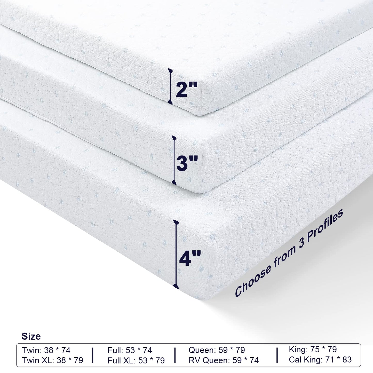 Ferlizer 2 Inch Twin Mattress Topper Protector Cover, Oeko-Tex Certified, Bamboo Zippered Cover for Mattress Topper, Adjustable Straps & Anti-Slip Silicone Bottom, Removable & Washable - Cover Only