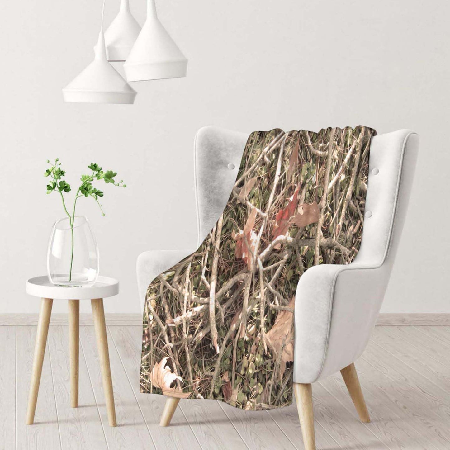 Throw Blanket 50x60 Inch,Camouflage Camo Forest Cozy Soft Lightweight Fuzzy Flannel Blanket 60x50 Inch Suitable for Couch Bed Sofa Living Room in All Seasons
