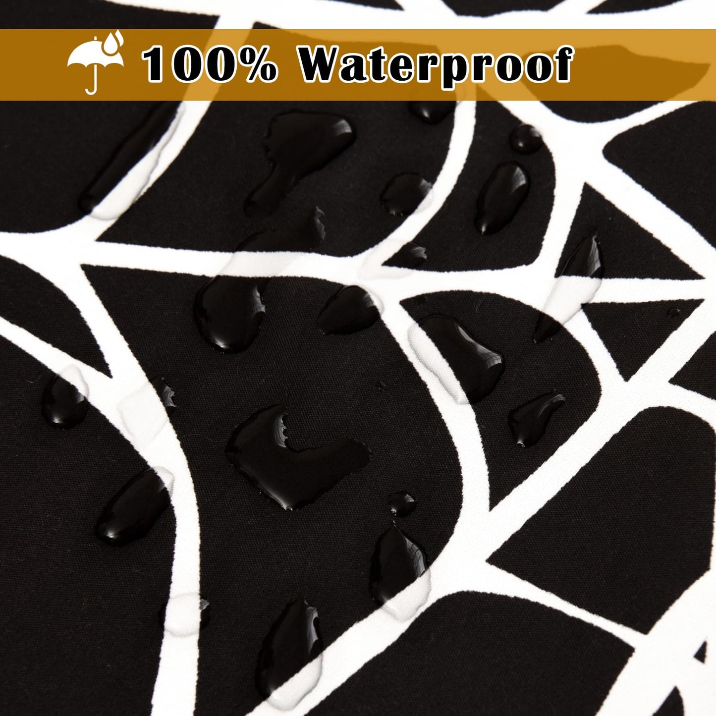 EVENHUG Halloween Shower Curtain with Hooks Waterproof Shower Curtain Set for Bathroom Halloween Theme Decorations 72x72 inch