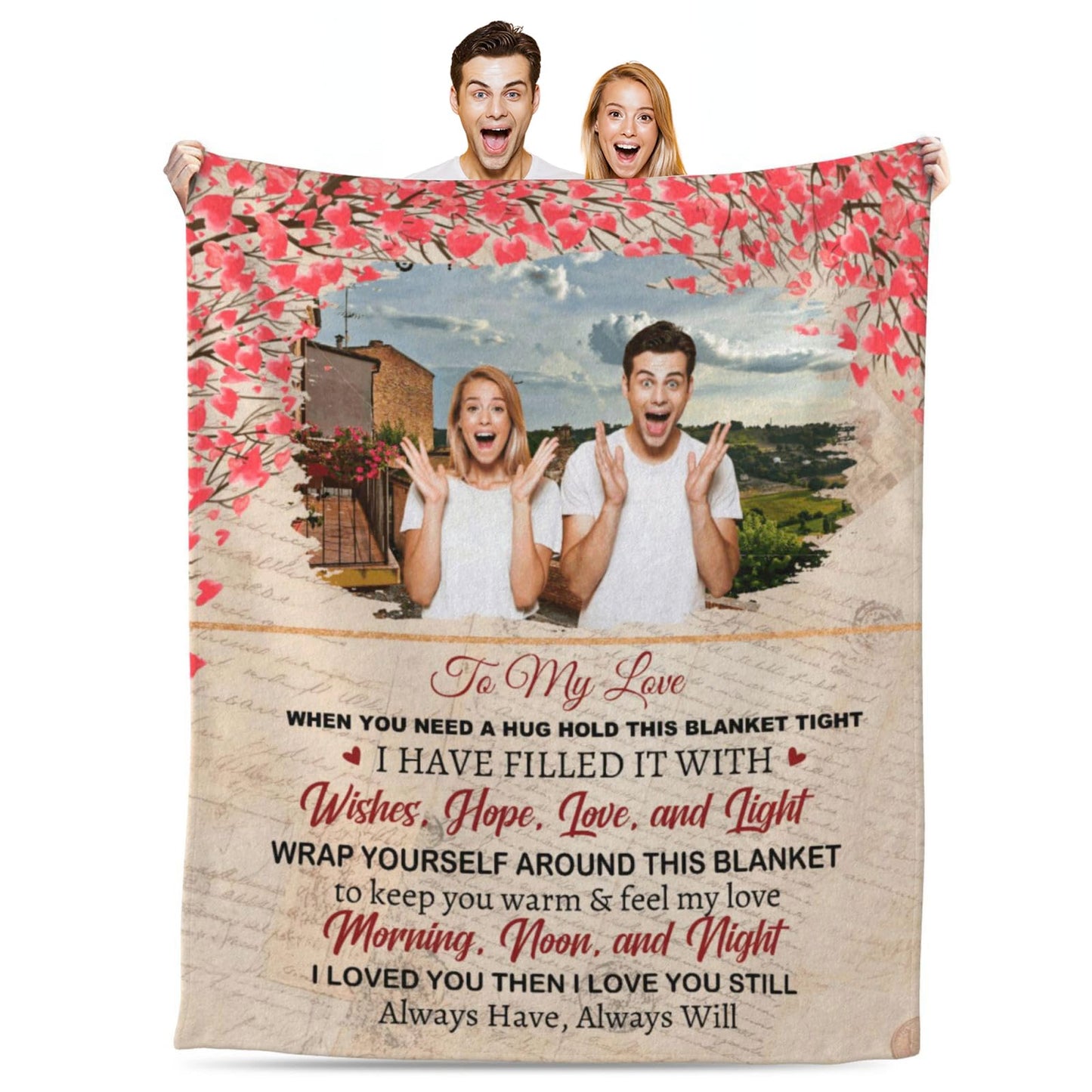 BHSHOH Personalized Couple Photo Blanket for Girlfriend Boyfriend Love Custom Anniversary Blanket Gifts for Husband Wife Wedding Valentine’s Day Gifts Man Woman Throw (11)