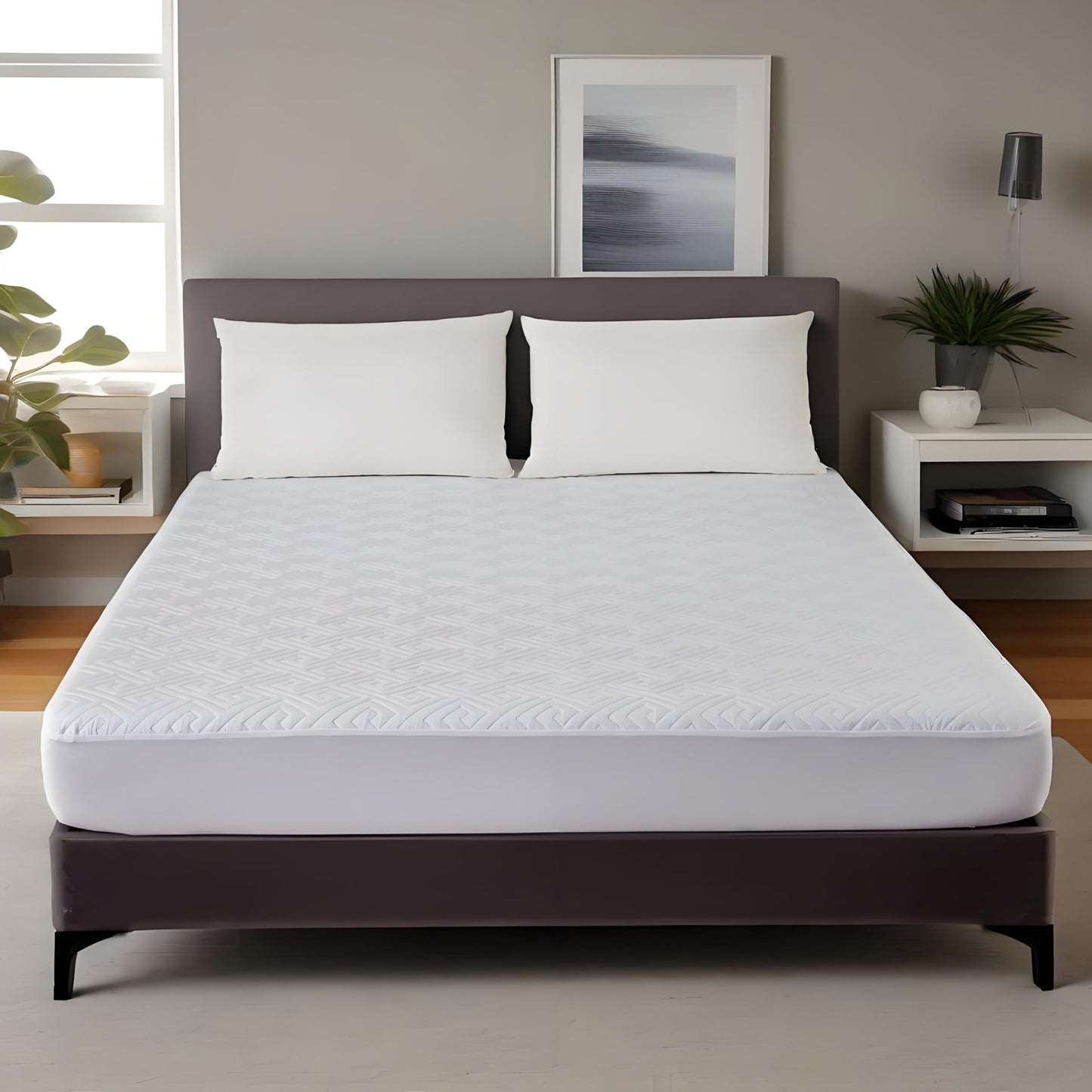 Waterproof Mattress Protector King Size,Quilted Bed Mattress Cover 325GSM,6"-18" Deep Pocket King Mattress Protector,Ultra-Soft Breathable Noiseless Mattress Pad Cover,Vinyl Free Machine Washable