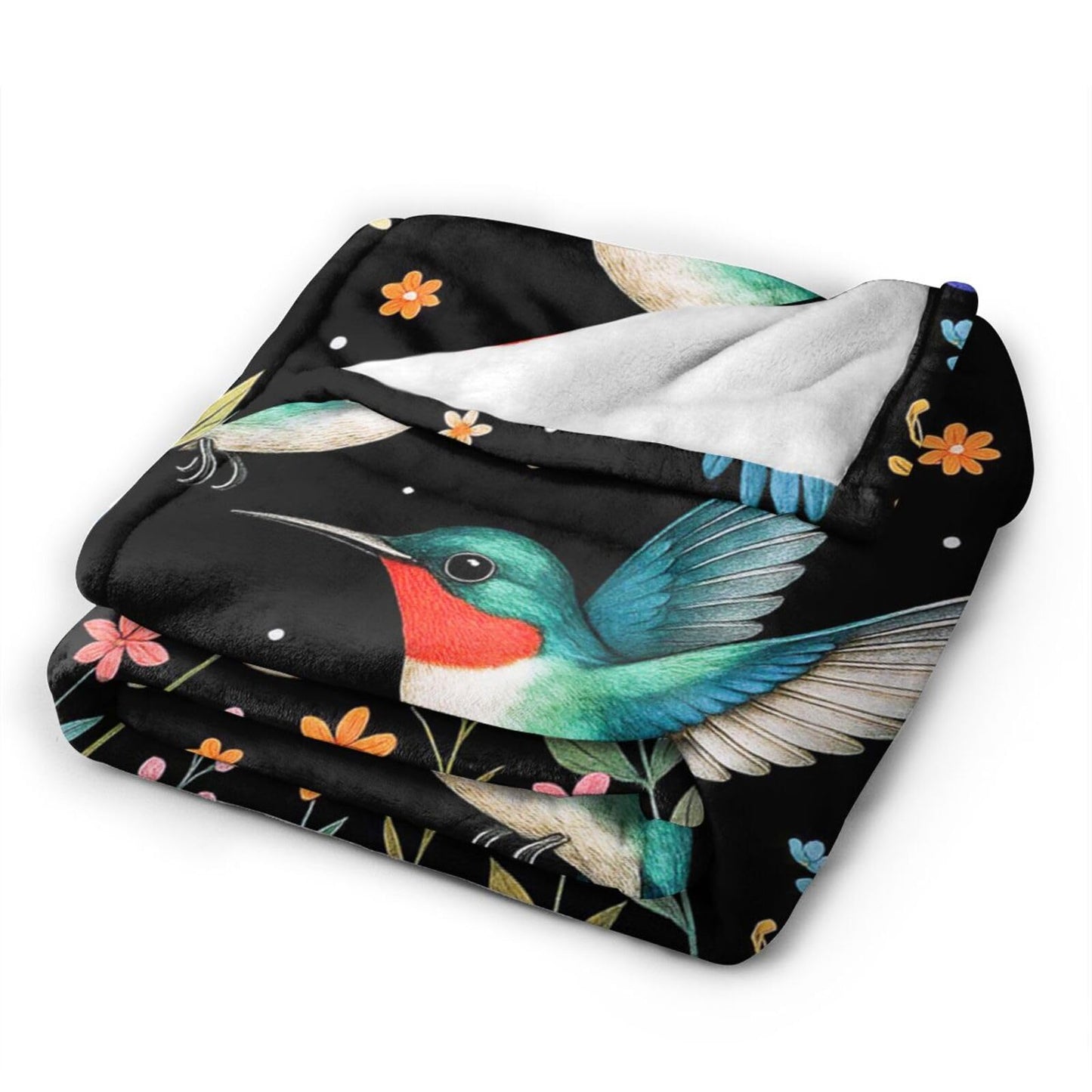 Hummingbird Blanket Hummingbirds Throw Blanket Soft Warm Cozy Fleece Fuzzy Plush Flannel Blankets Gifts for Boys Girls Women Kids Adults 40"X50"