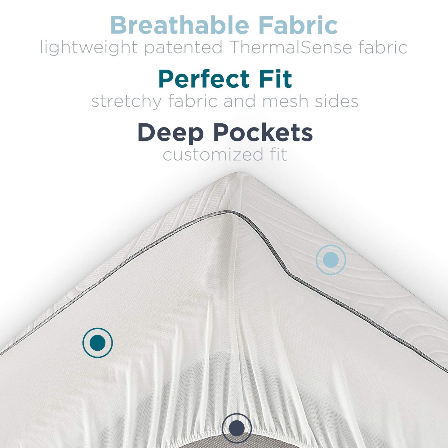 Tempur-Pedic TEMPUR-Protect Waterproof Mattress Protector, King, White