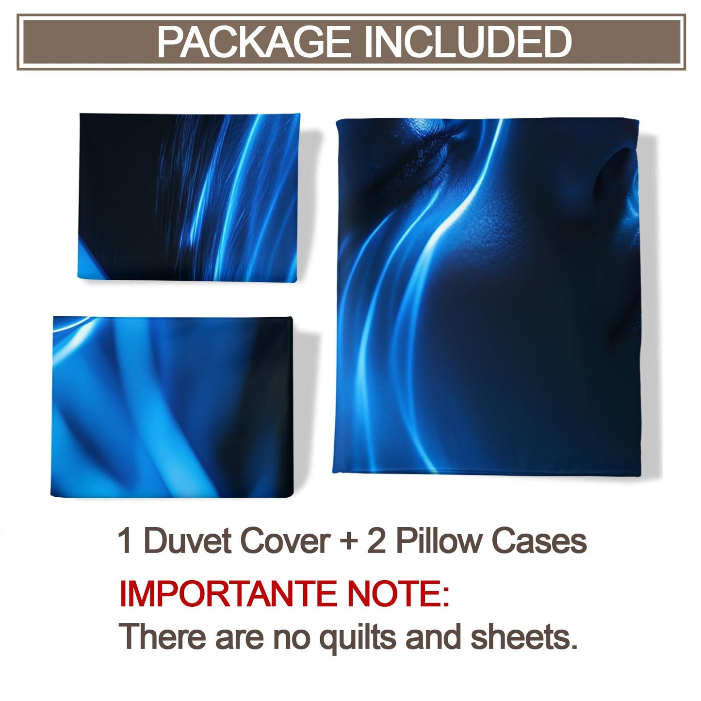 PAISUOQ Sci-Fi Duvet Cover Full, Blue Woman Bedding, Futuristic Comforter Cover with 2 Pillow Cases, 3 Pieces with Zipper & Ties, Bedroom Decor & Gifts