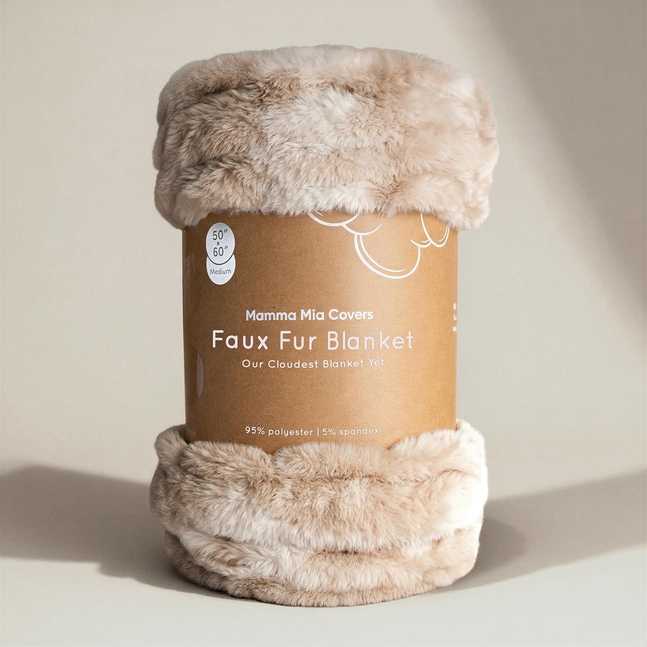 Mamma Mia Covers Faux Fur Throw Blanket – Super Soft and Cozy Fluffy Fleece – Midweight Fuzzy Plush Blanket for Couch and Bed – Gift Luxury Double Sided Throw for Women and Girls – Caramel (50"x60")