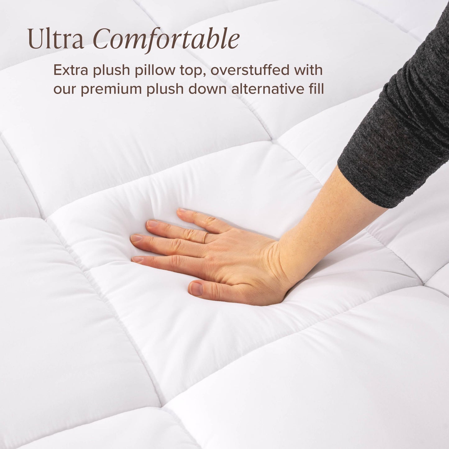 Bare Home Full XL Microplush Mattress Topper - Pillow Top Reversible - Soft Mattress Cover - Dual Sided All-Season - 8" to 24" Deep Pocket - Fitted Cover - Plush Mattress Pad (Full XL)