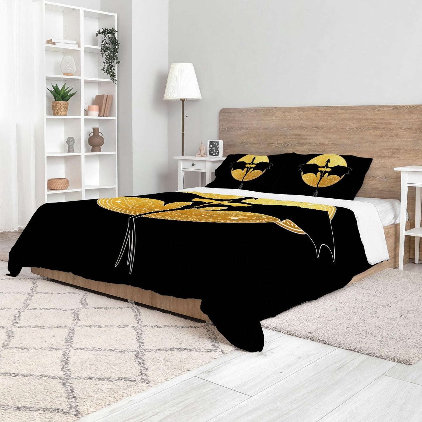 Allenjoy Book Loves Dragon Wing Black Comforter Set with 1 Pillowcase for Women Teens Fans Daughter Sister Bedroom Nursery Bedding Room Decor, Machine Washable Durable, Twin Size