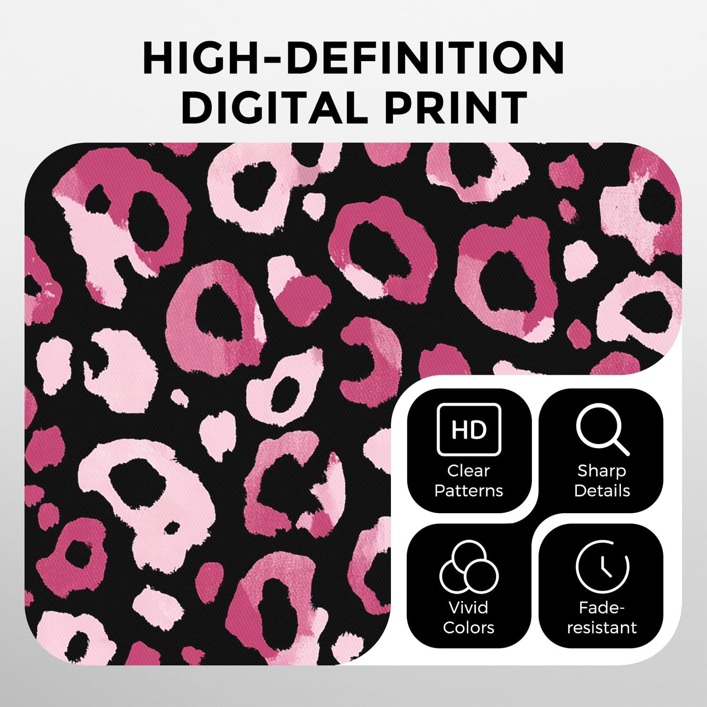 Hot Pink Cheetah Print Duvet Cover Queen, Wildlife Animal Print Bedding Set 3 Piece & 2 Pillowcases, Leopard Print Bedroom Decor, Reversible Soft Microfiber, Zipper Ties
