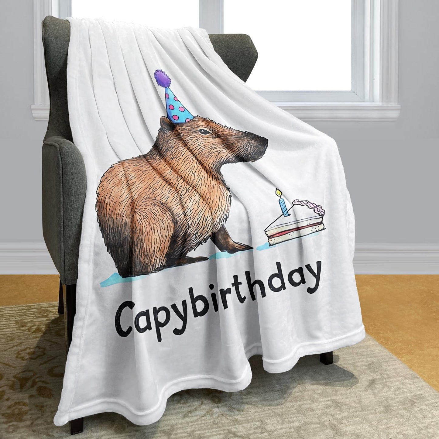 OHTMTHO Capybara Fleece Blanket, Capybirthday Party Decorations, Gifts for Capybara Lovers, 40" x 50"