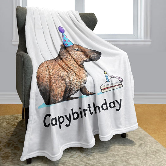 OHTMTHO Capybara Fleece Blanket, Capybirthday Party Decorations, Gifts for Capybara Lovers, 40" x 50"