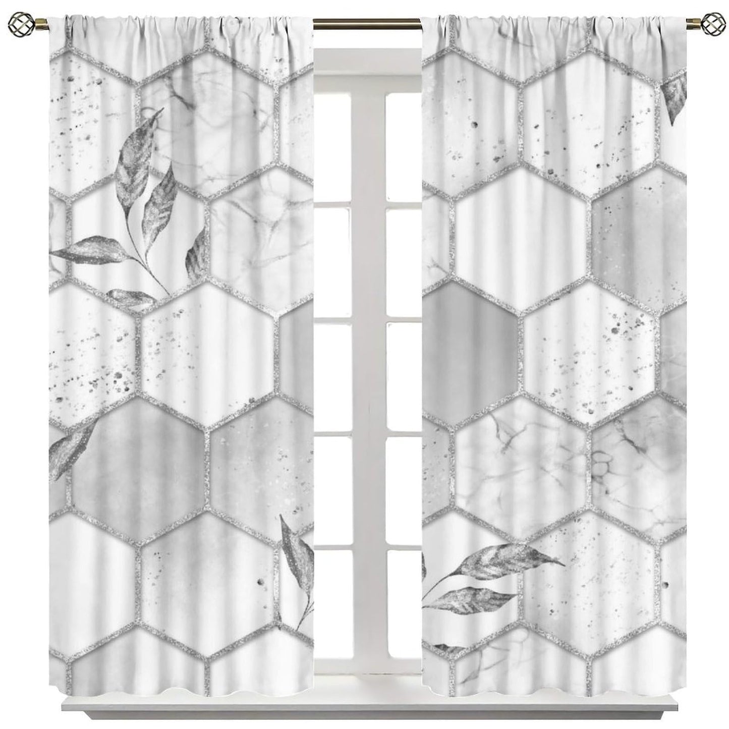 BPANAOAD Marble Print Blackout Curtains Thermal Insulated Window Drapes Modern Abstract Marble Pattern Curtains for Living Room Office 2PCS 42x44 Inch