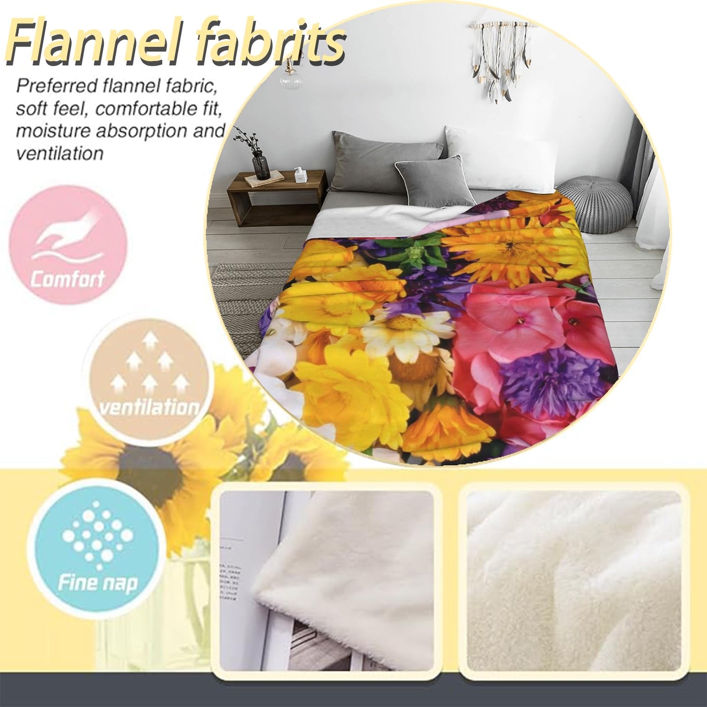 TRYYN Playful Running Dog Throw Blanket, Adorable Cartoon Puppy Theme, Soft Flannel Fleece, 50x60 Inch, Couch Bedroom Playroom Blankets for Dogs Lovers, Cozy Funny Pet Home Decor Gifts