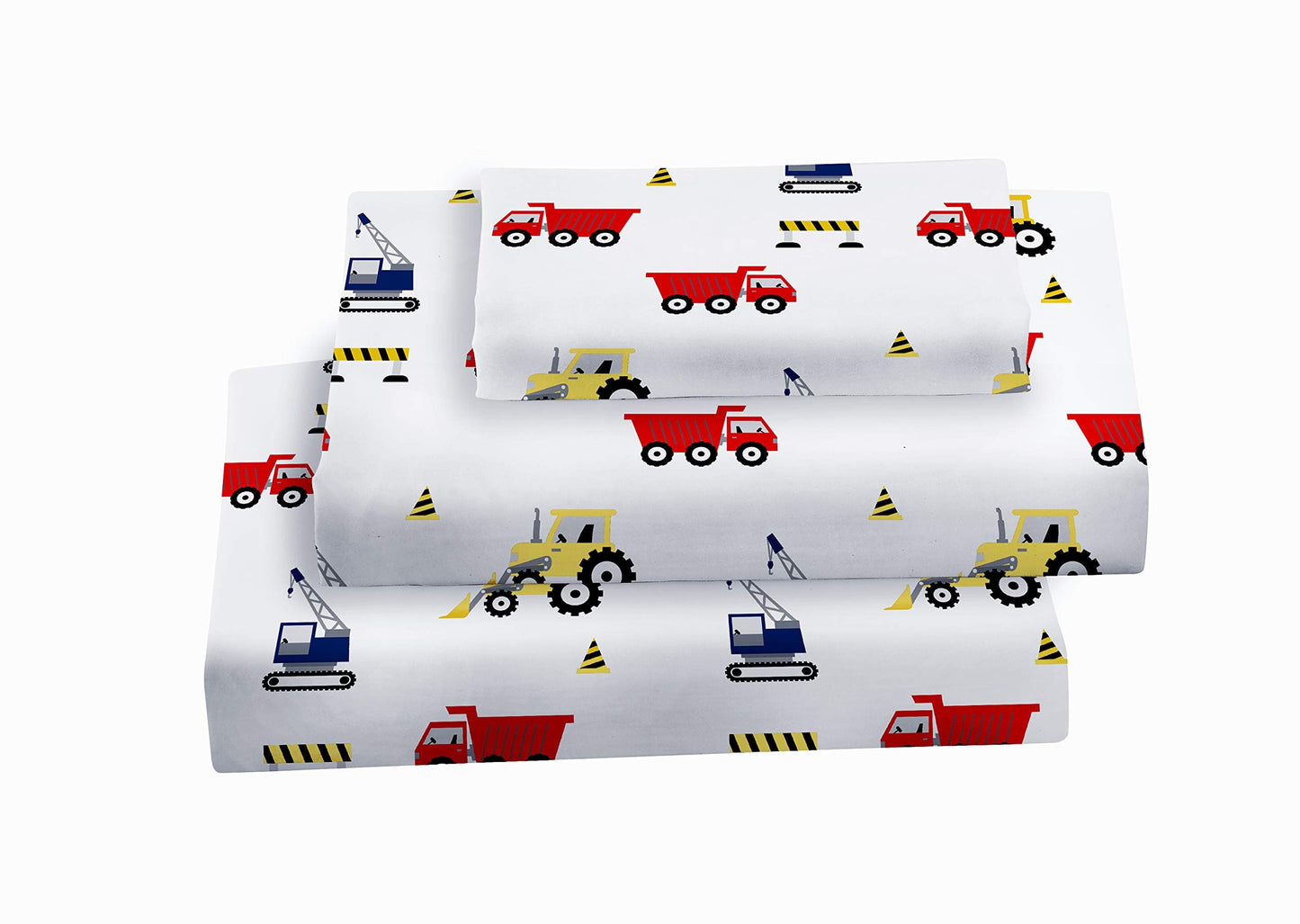 Softan Bed Linen Set for Kids, Twin Size, 3Pcs, Microfiber, Trucks Design, Deep Pocket