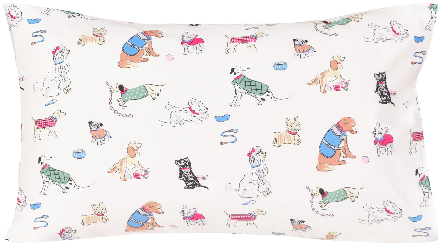 Scientific Sleep Puppy Dog 100% Cotton 4 Pcs Full Bed Sheet Set Kids Toddler Teen, Flat Sheet & Fitted Sheet & Pillowcase Girls Boys Bedding Set (Full, Dogs)