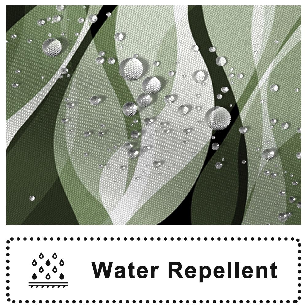 Ruelvth Sage Green Shower Curtain, Abstract Ombre Green and Grey Striped Shower Curtain Set for Bathroom Waterproof Polyester Shower Curtain with Hooks, 72x72 Inch