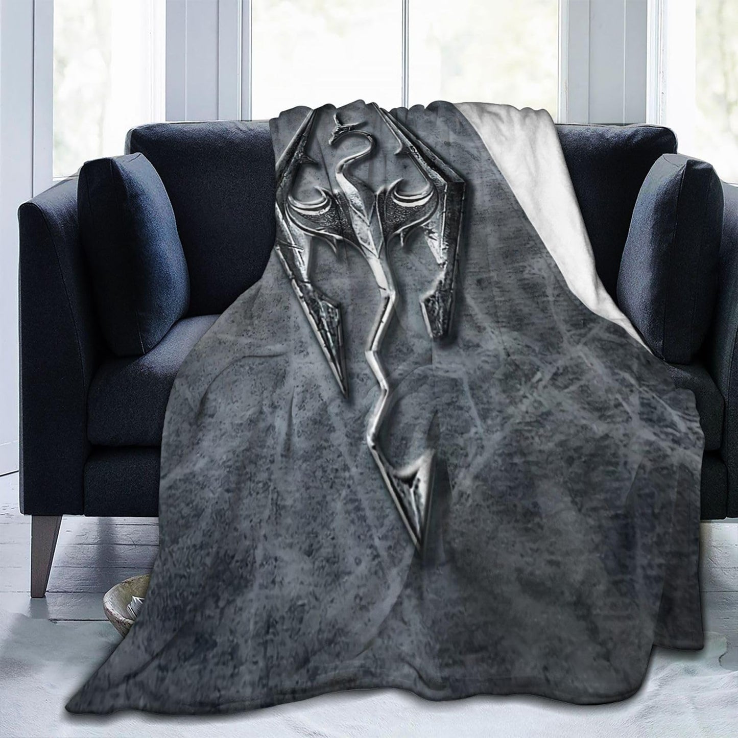 Generic Blanket Soft Flannel Throw Blanket Warm for Bedding Sofa Bedroom Decor All Season 80""x60"", Black2