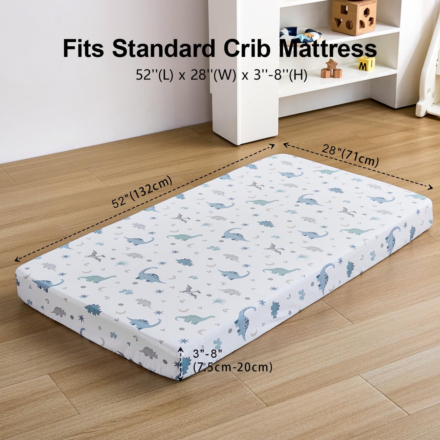 4 Pack Baby Crib Sheets for Boys Girls - Ultra Soft & Skin-Friendly Fitted Crib Sheet for Standard Crib and Toddler Mattress, 52"x28"(Teal)