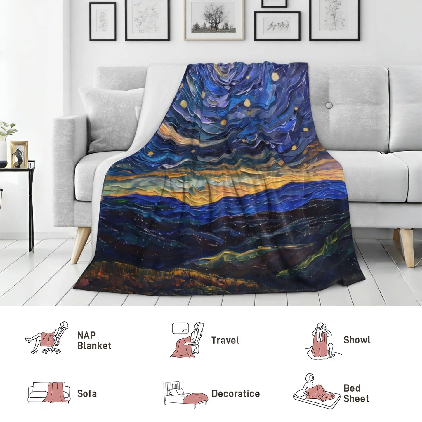 Kraken Pirate Ship Throw Blanket for Girls Boys Kids Adults, 50x60 in, Cozy Flannel Blanket for Bedroom, Camping, Couch, Room Decor, Fuzzy Warm Soft Gifts