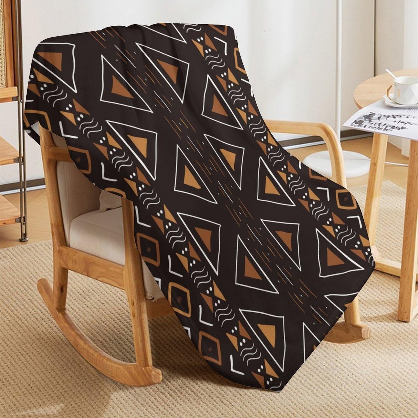 ZhiRain African Mudcloth Throw Blanket Boho Traditional Tribal Africa Ethnic Geometric Print Blanket for Sofa Bed Couch Chair Or Dorm 50"x60"