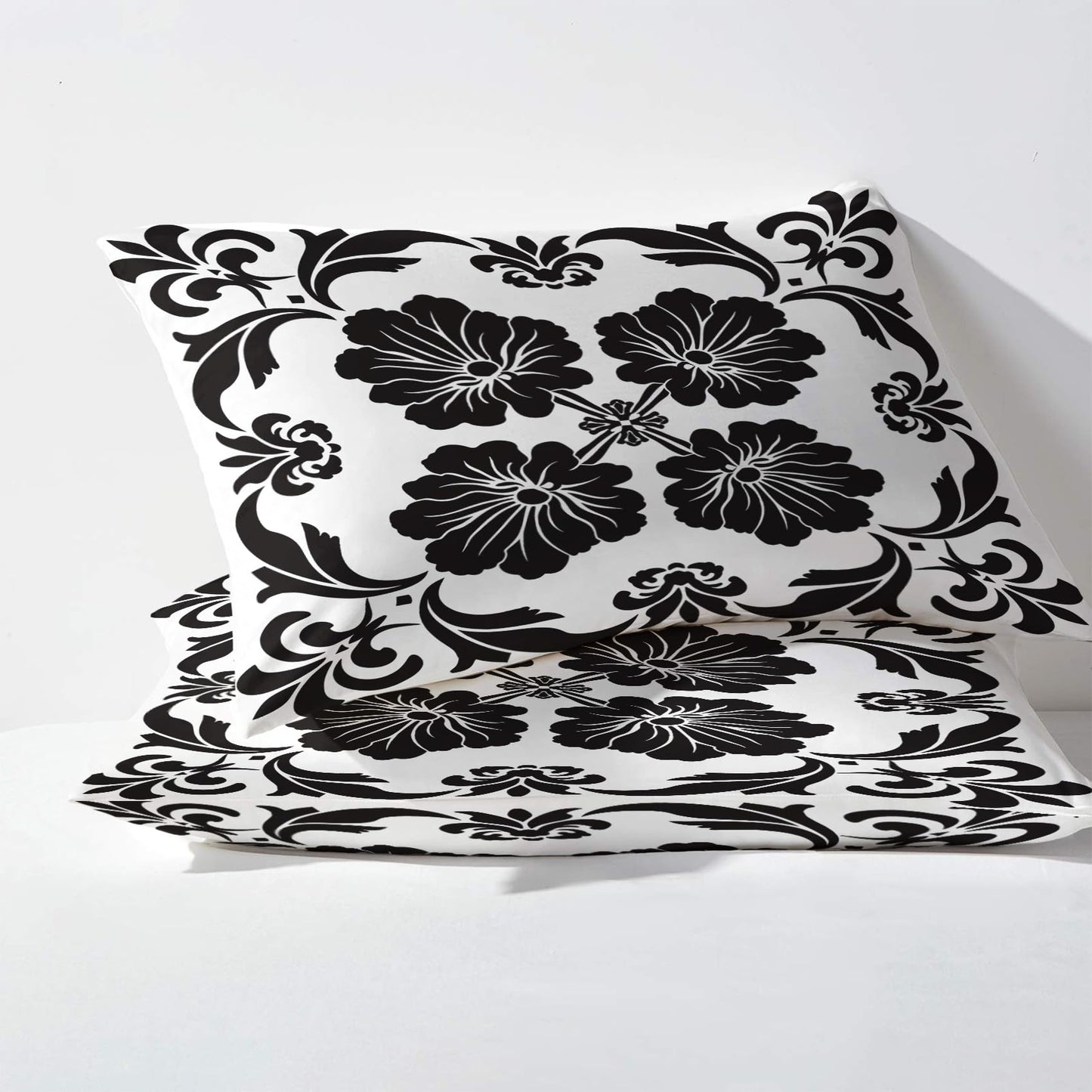 NOGAWA Ethnic Vintage Bohemian Sheets Queen, Black and White Bed Sheets, Deep Pocket & Soft Microfiber Bedding Sheets & Pillowcases 4 Piece - Fitted Sheet & Flat Sheet & 2 Pillow Cases