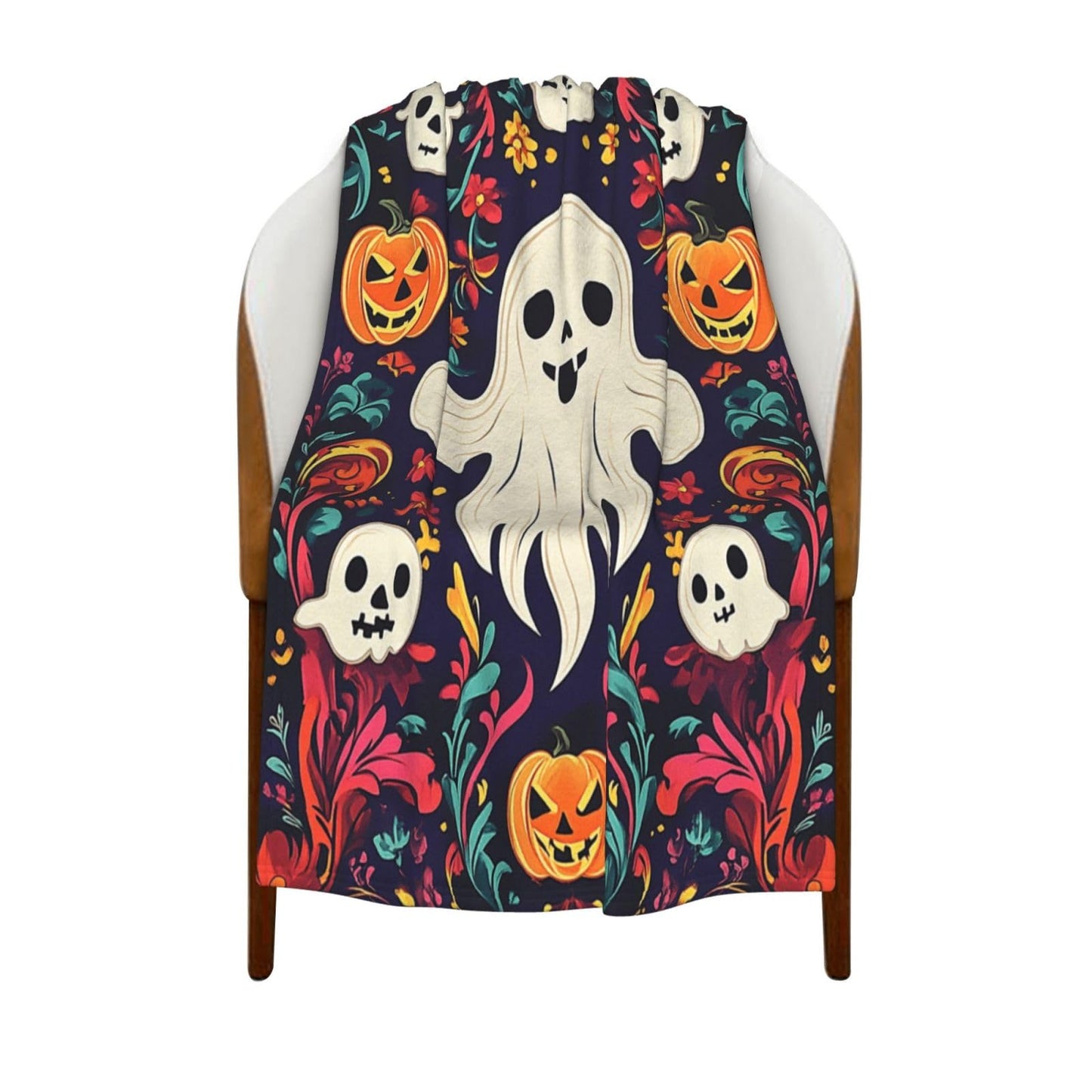 CDSASHCA Spooky Ghosts Flannel Blanket,Cute Design with Floating Phantom Print,Ultra-Soft Fleece for Festival Party Cozy Vibes，Suitable for Sofa,Bed and Office Decoration，Gifts for Friends 30X40 inch