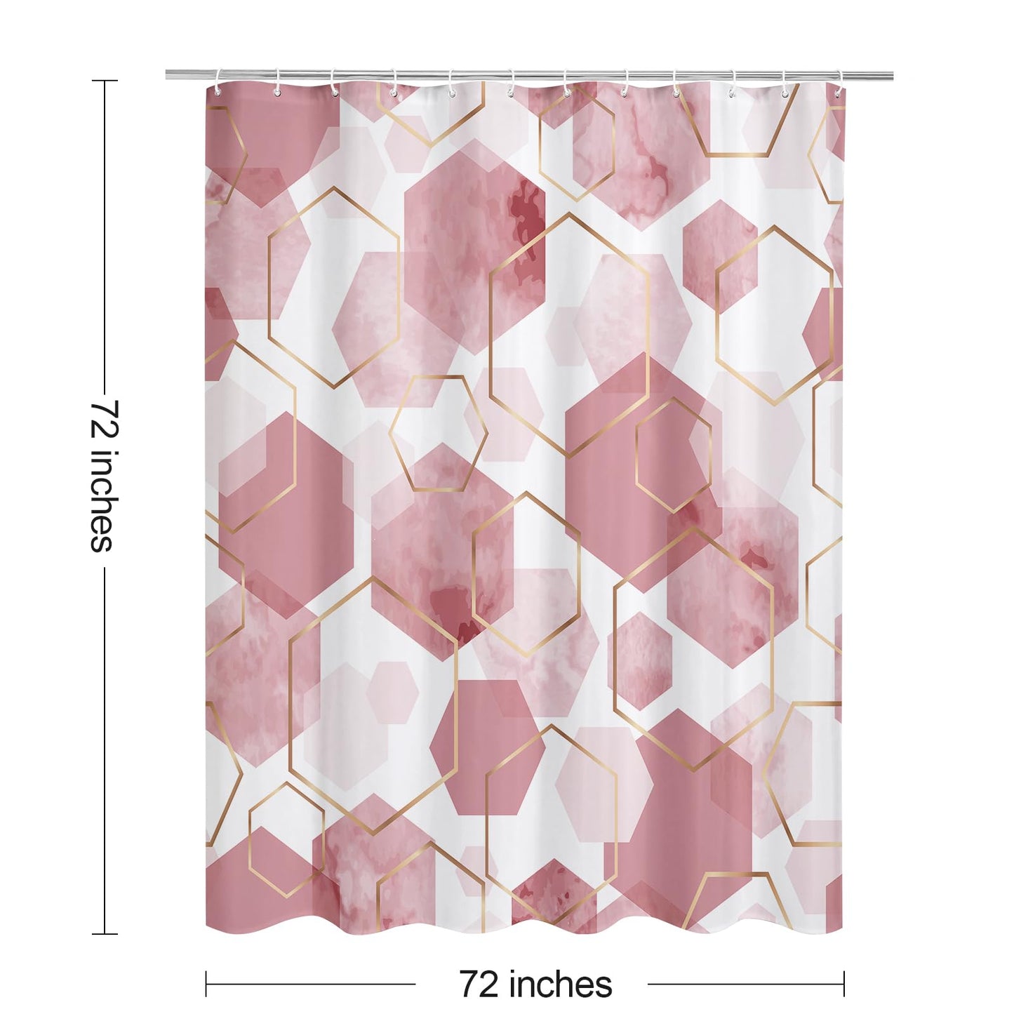 Litabel Pink Modern Shower Curtain for Bathroom, Geometric Art Decor Waterproof Bath Curtain, Abstract Fabric Shower Curtain Sets for Home Decor, 72x72 Inch