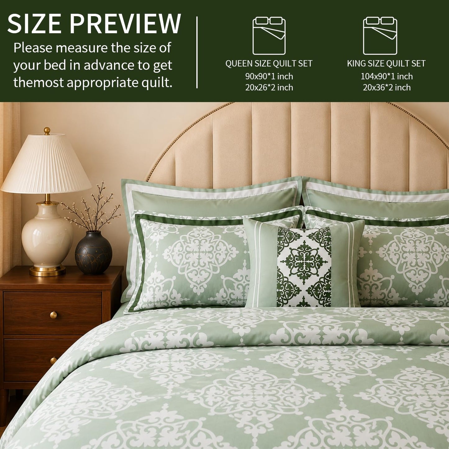 Fluffy Microfiber Comforter Set Queen / King – Soft Lightweight All Season Bedding, Plush Cozy Bedspread with Decorative Pillow Shams, Modern Home Bedroom Design (Queen (90x90), Green Checkered)