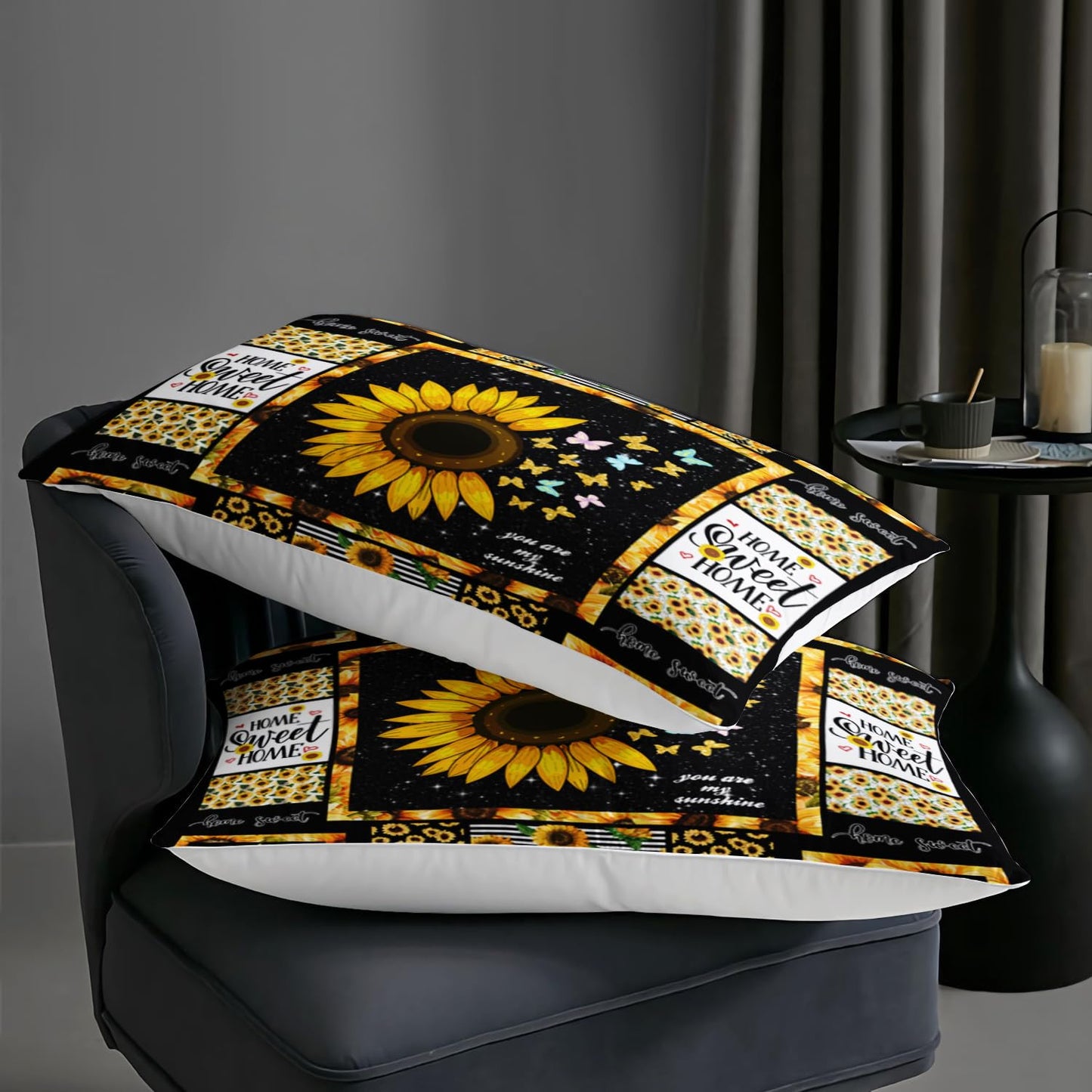 AILONEN Sunflower Comforter Set Queen Size, Modern Sunflower Pattern Bedding Set for Boys Girls Gifts,Yellow Botanical Floral Comforter Set 3 Pieces, 1 Quilt and 2 Pillowcases
