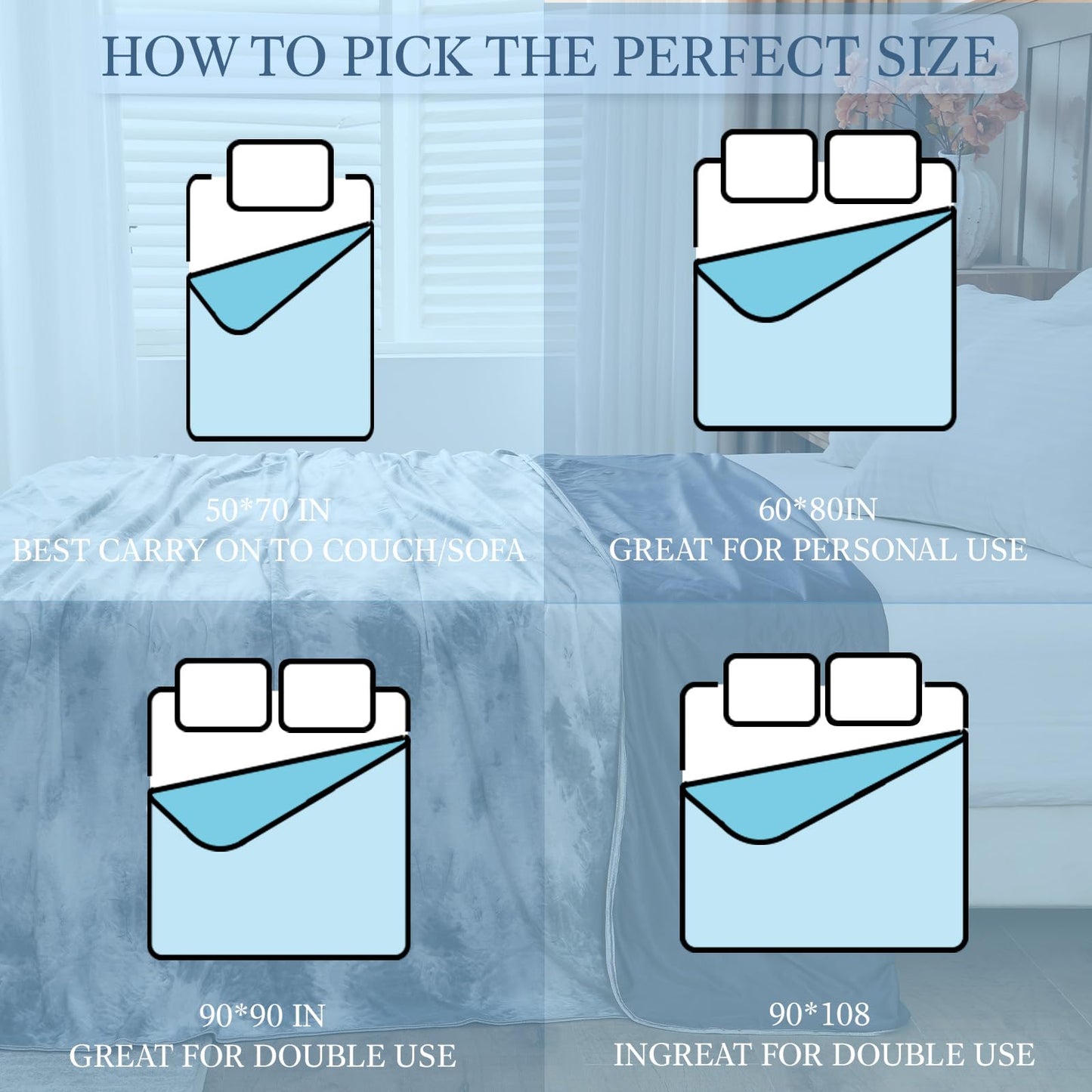 Qieryun Cooling Blanket Throw Size (50"X70"), Cold Blanket for Hot Sleepers, Ultra-Cool Lightweight & Breathable, Soft Thin for Night Sweats, Bed & Couch