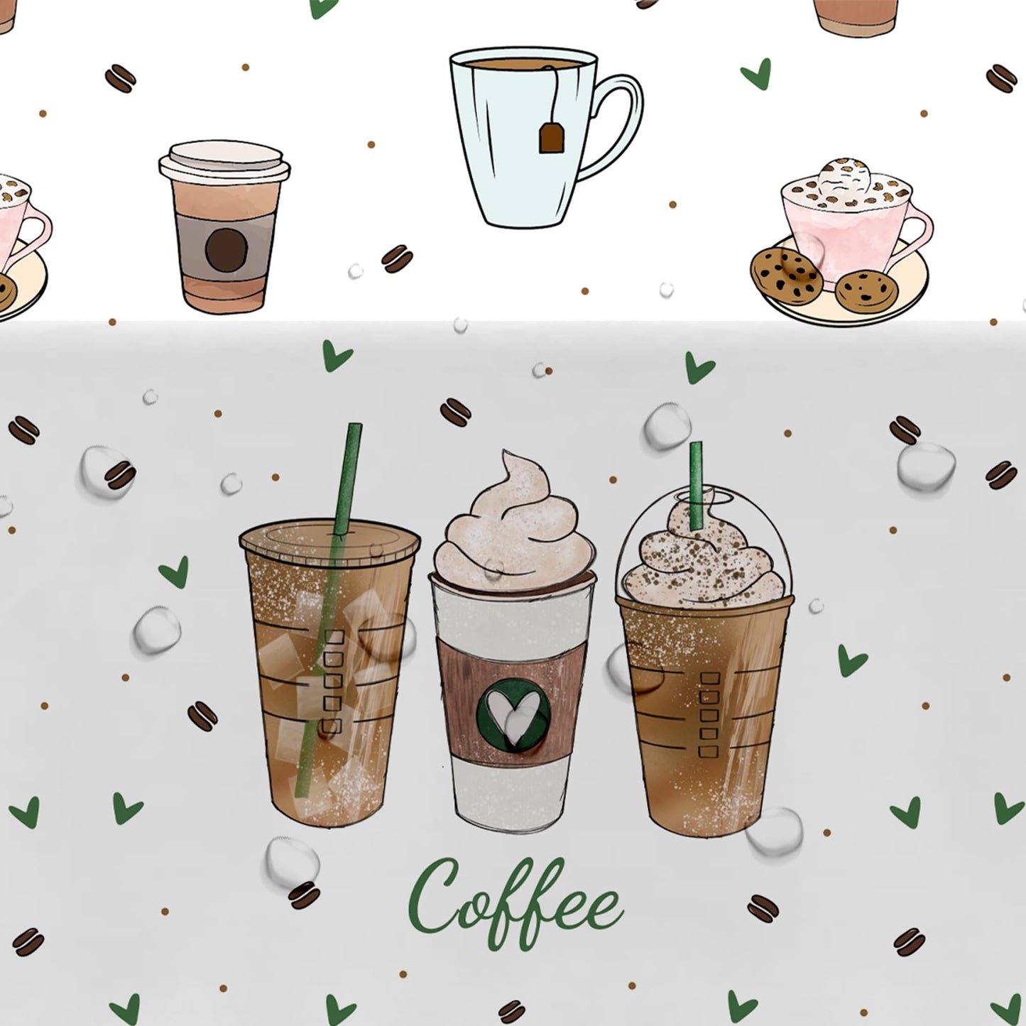 APOWBLS Coffee Party Decorations Tablecloth for Birthday Baby Shower, 3 Pack Disposable Latte Fun Coffee Theme Party Supplies Table Cover, 55in x 86in
