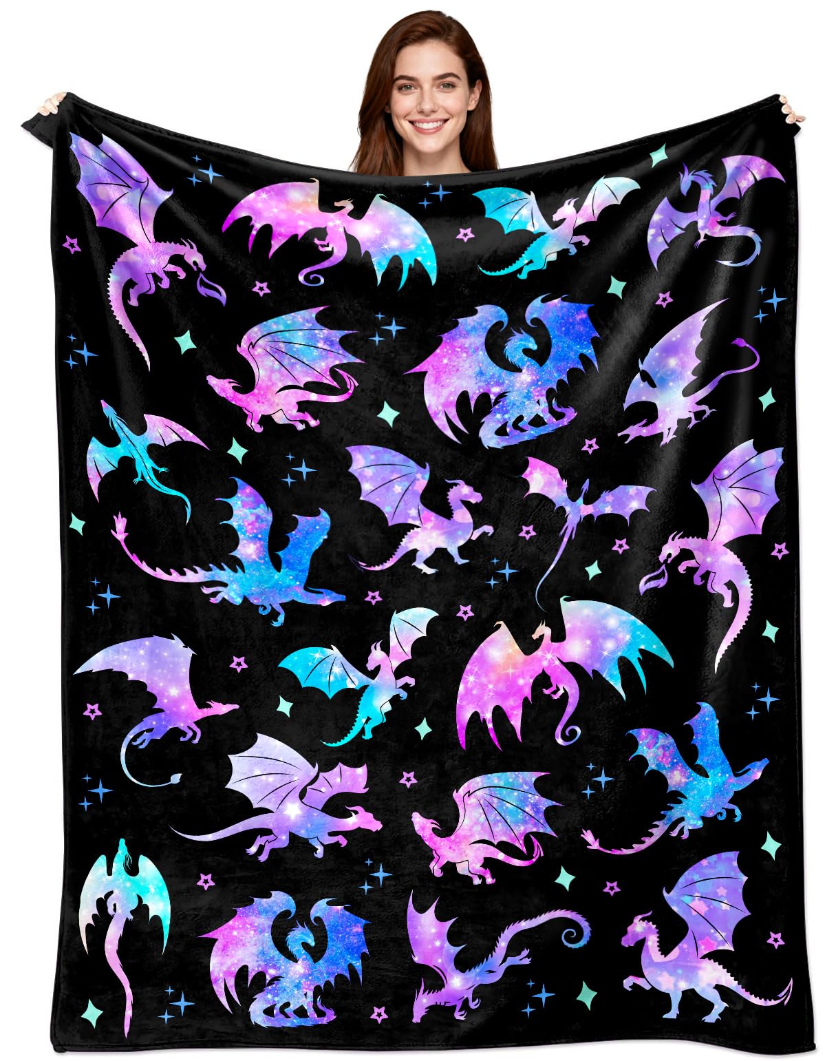 Dragon Blanket Gifts for Girls Women Ultra Soft Flannel Dragon Throw Blanket Dragons Lovers Gifts Birthday Decor for Kids Boys Stuff 50"x40"