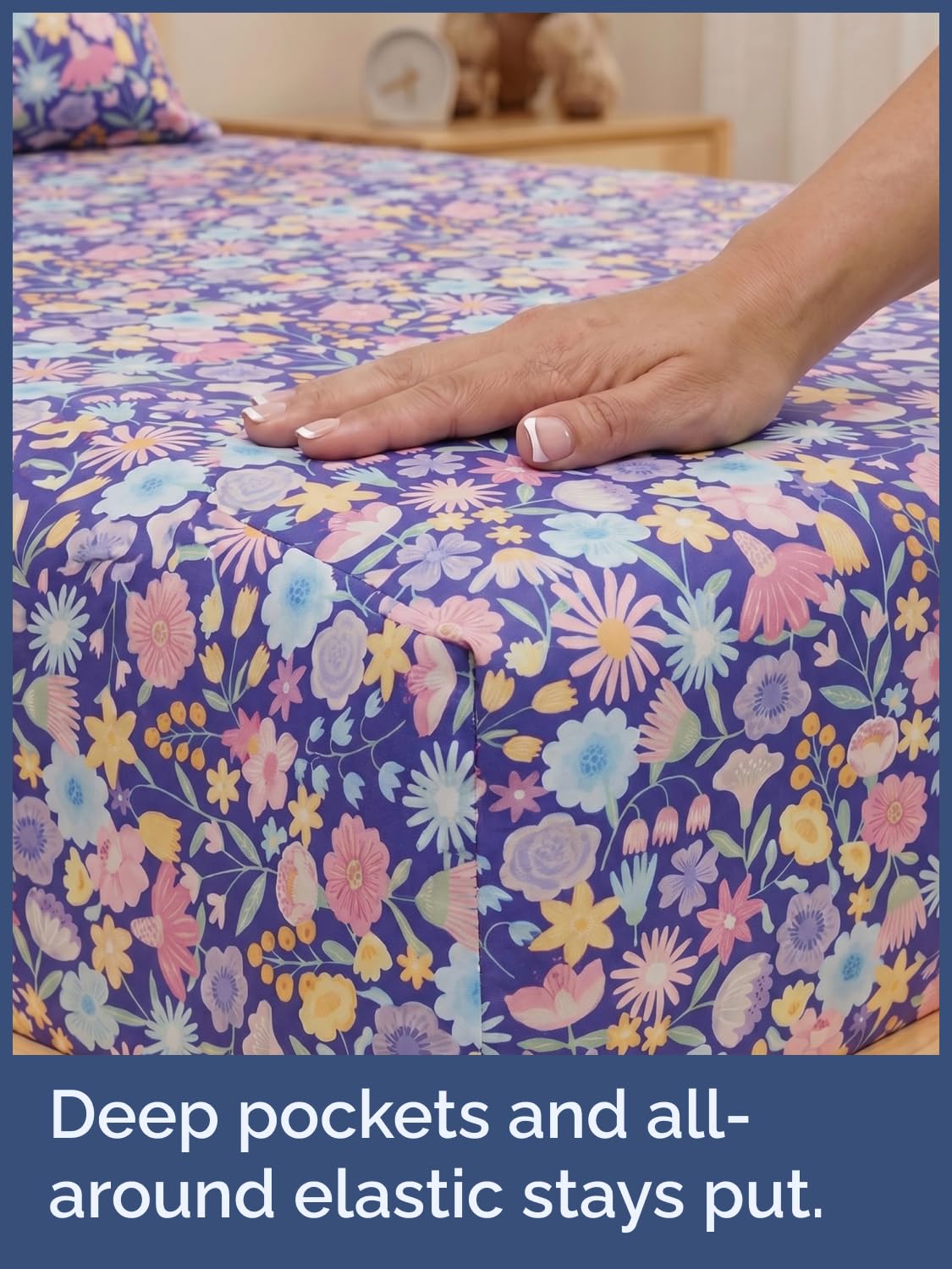 CGK Unlimited Kids Purple Meadow Twin 3 Piece Sheet Set - Boys, Girls, Teens, Toddler - Easy Fit Deep Pockets - Soft, Cooling & Breathable Sheets - Cute, Cozy, Fade & Wrinkle Free - Machine Washable