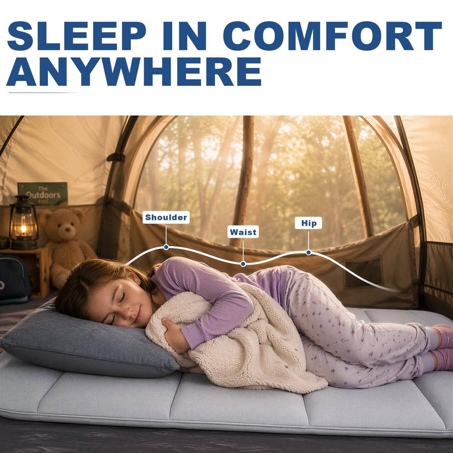 SXMMXS Car Camping Mattress for Model 3, No Inflation Needed, Foldable Foam Trunk Bed, SUV Air Mattress Alternative for Travel Sleeping, Ideal for Camping Essentials and Road Trips, Gifts for Guys