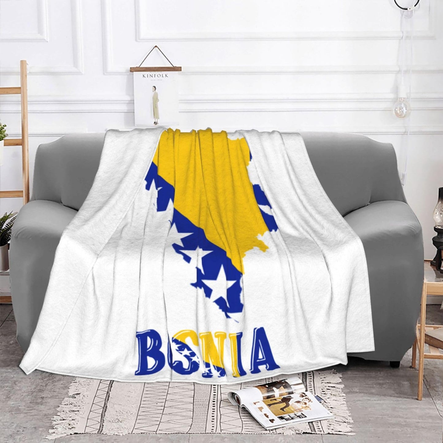 Bosnia Throw Blanket for Bed and Couch Warm Winter Style - Lightweight Cozy Blanket for All Seasons