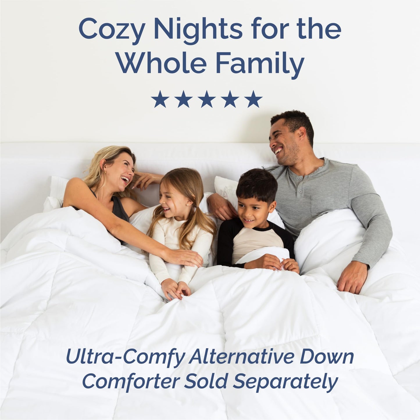 Queen Size 4 Piece Sheet Set - Comfy Breathable & Cooling Sheets - Hotel Luxury Bed Sheets for Women & Men - Deep Pockets, Easy-Fit, Soft & Wrinkle Free Sheets - Heathered Blue Oeko-Tex Bed Sheet Set