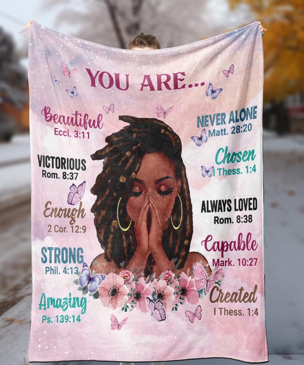 TRENDYNEST Throw Blanket, Soft Fleece Blanket with Inspirational Positive Thoughts and Quotes for Bedroom, Ideal as a Gift for Girls and Women 50x60 Inch