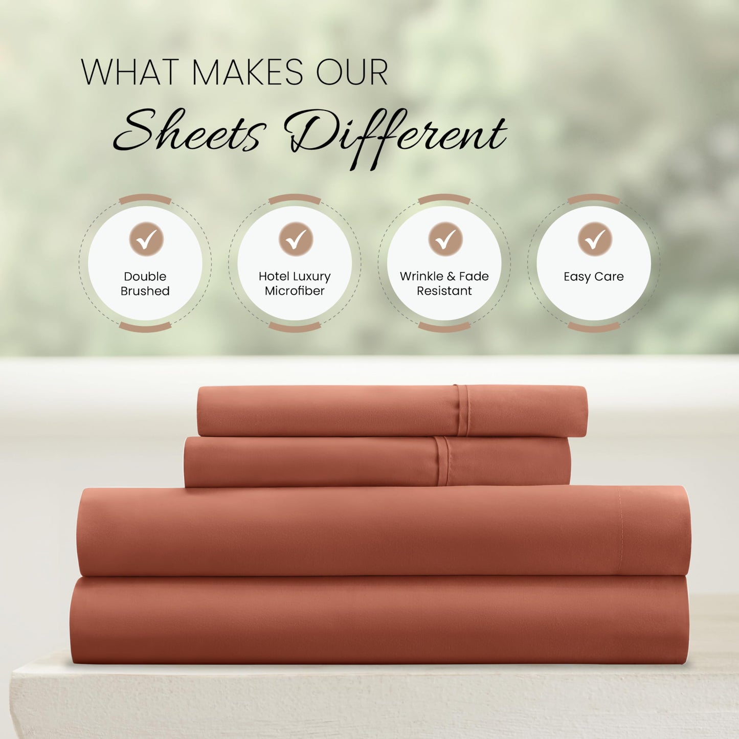 Linen Market Bed Sheets for King Size Bed (Clay) - Sleep Better Than Ever with These Soft and Cooling King Sheets - Deep Pocket Fits 16" Thick Beds - 4 Piece King Sheet Set