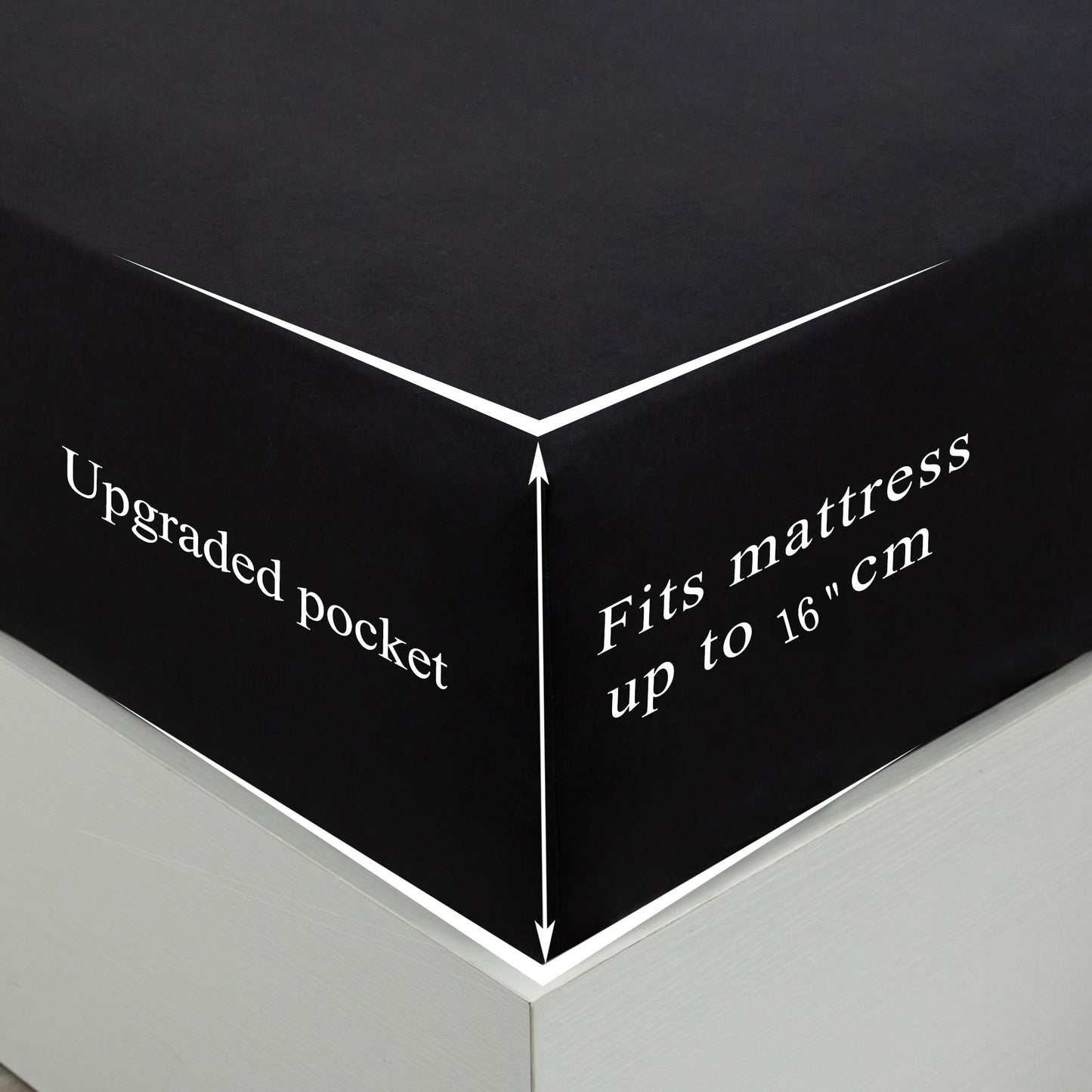 4 Piece Bed Sheet Set (Queen,Black) 1 Flat Sheet,1 Fitted Sheet and 2 Pillow Cases,Brushed Microfiber Luxury Bedding with Deep Pockets