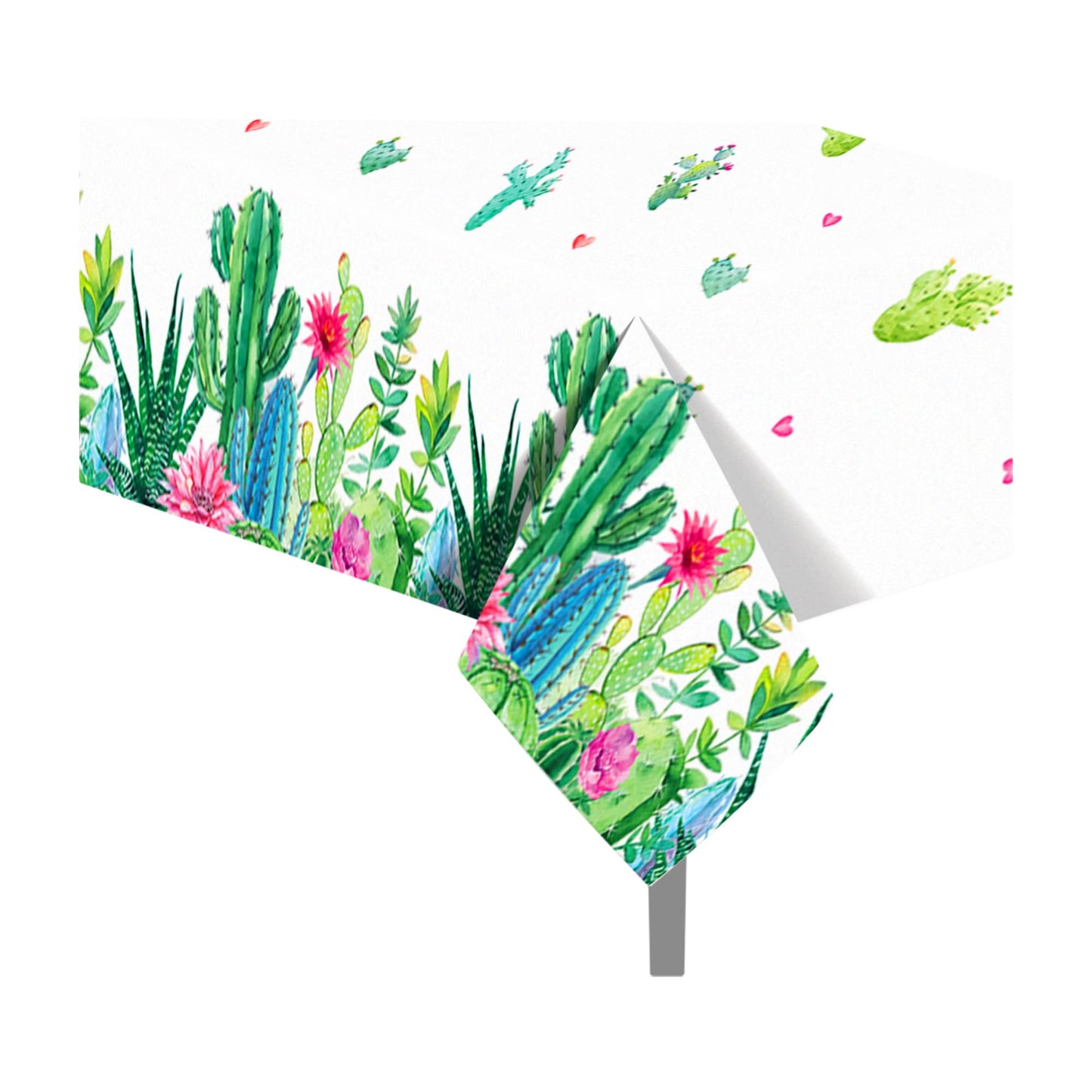 CC HOME 1Pc Succulent Cactus Party Plastic Tablecloth 54 x 87 Inch Long Table Cover, Plants Cactus Party Tablecover for Succulent Theme Kids Baby Shower Birthday Dinner Picnic Kitchen Event