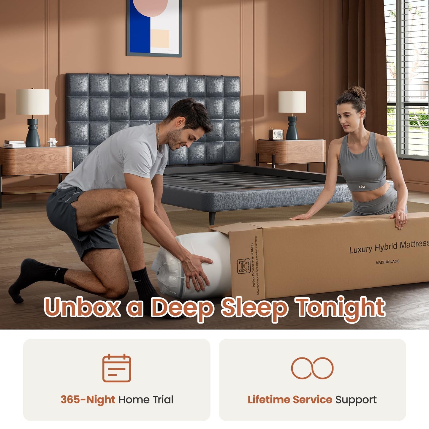 Extra Firm 14 Inch Queen Mattress, Hybrid Mattress Queen Size for Back Pain Relief & Cooling Comfort, CertiPUR-US Certified Mattresses in a Box, 365 Nights Trial &10 Years Warranty - Fiberglass Free