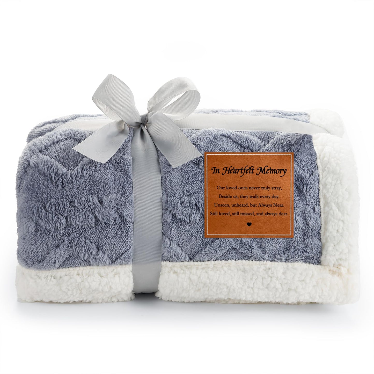 in Heartfelt Memory Blue Memorial Sympathy Blanket, Super Soft Throw for Grief, Unique Bereavement Gift for Loss of Loved One Mom Dad, Condolences Remembrance Gift Funeral (50”x60”)
